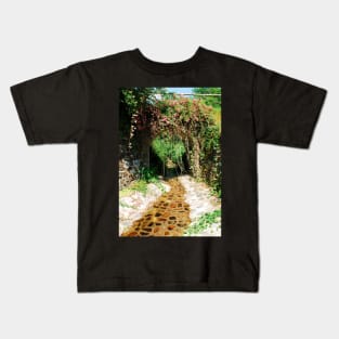 Flowery Bridge with Stream Kids T-Shirt